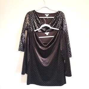 Jaclyn Smith 2 Black Velvet Tops Both are in Excellent Condition!  Size L